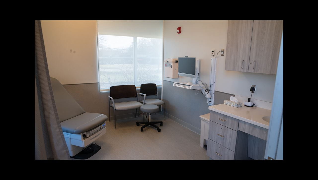 an exam room in the Women's Health and Wellness Center