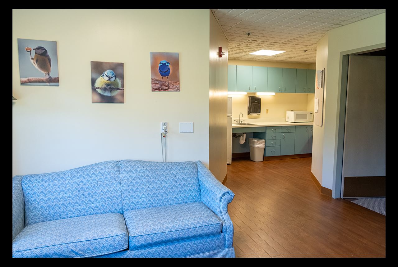 Each resident’s suite offers a comfortable living area and kitchenette.