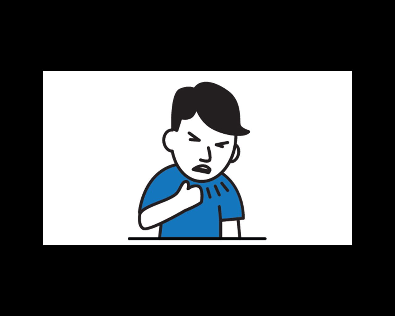 person coughing cartoon